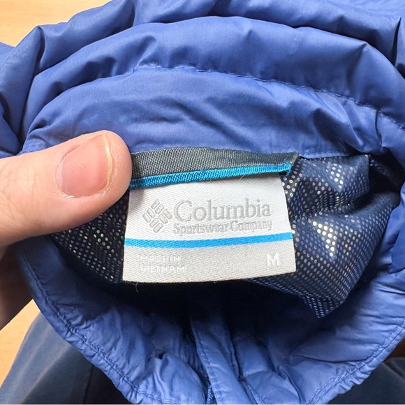 Columbia Blue Mist Falls 590 TurboDown Zip Up Puffer Jacket Womens M - Picture 8 of 9